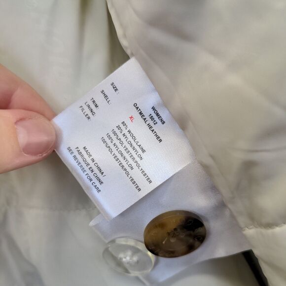 Woolrich Women's Wool Blend Knit Jacket Tan Oatmeal XL Zipped Pockets - Picture 3 of 14